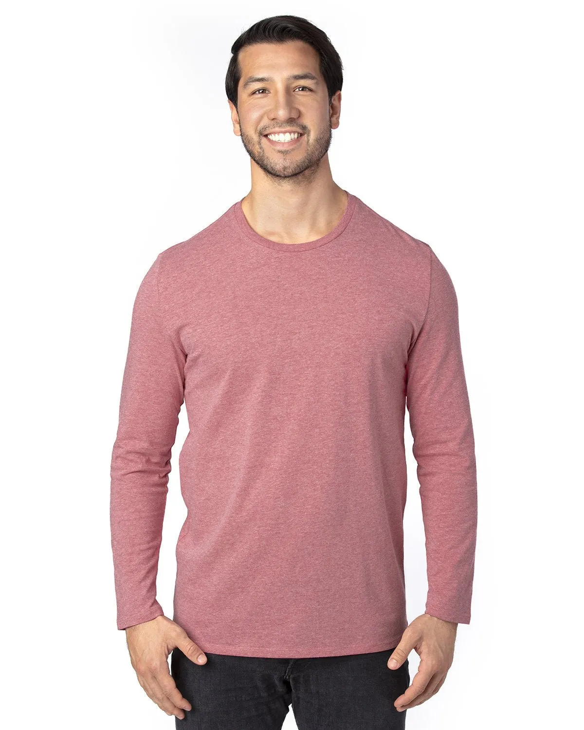100LS-Threadfast Apparel-MAROON HEATHER
