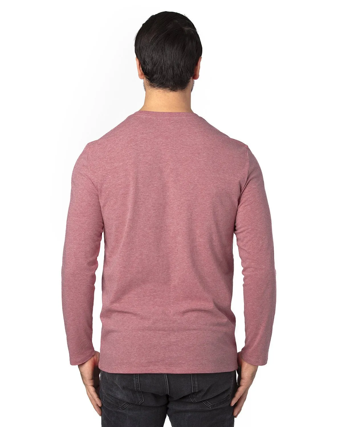 100LS-Threadfast Apparel-MAROON HEATHER