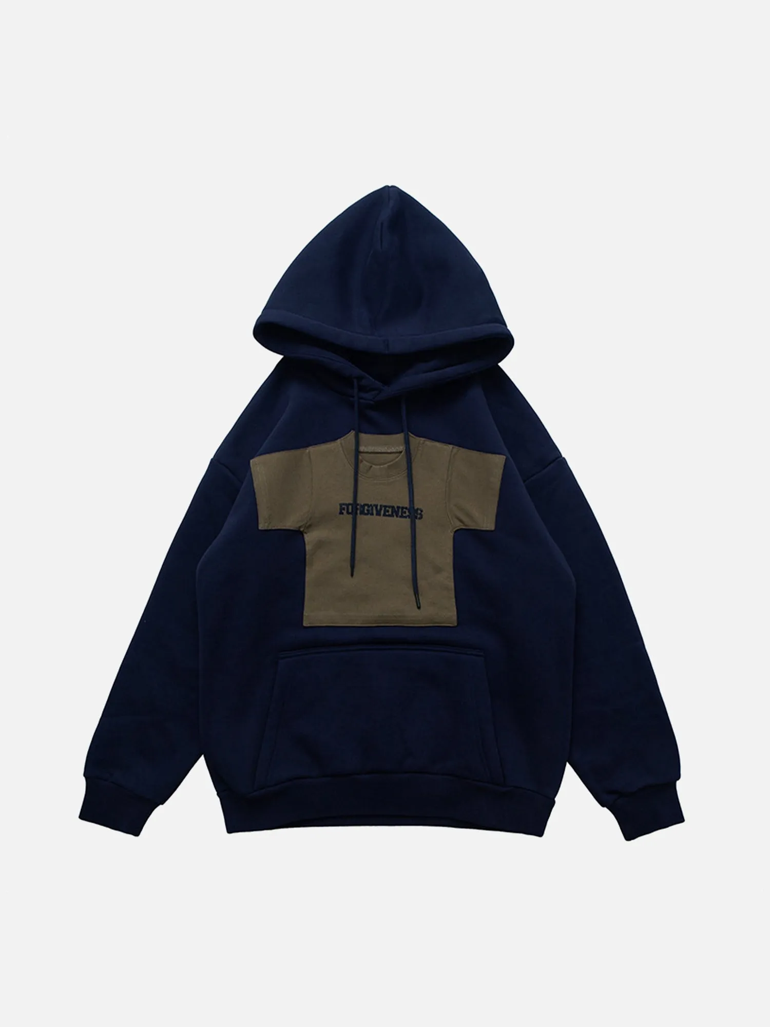 1984 American Retro Fun Patchwork Velvet Hoodie - 1929
