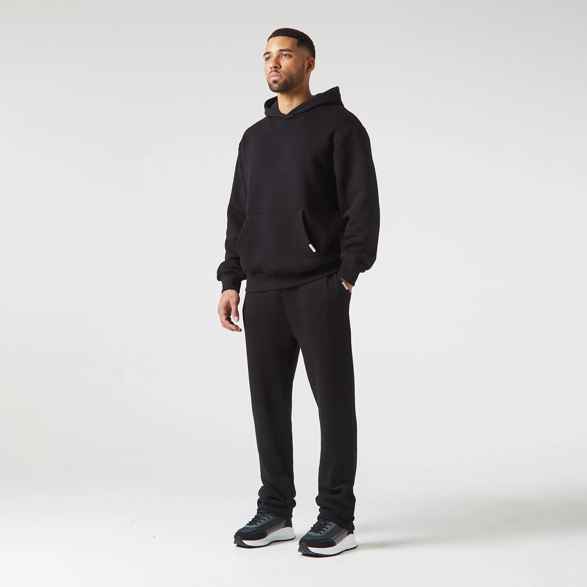 2-Pack Relaxed Fit Open Hem Joggers | Black / Grey Marl