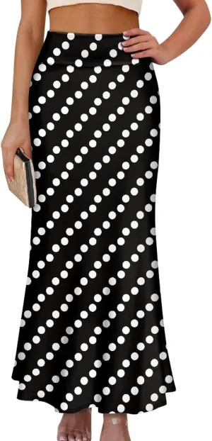 2024 Womens High Waist Maxi Long Skirts Sexy for Ladies Spring Summer Casual Formal Work Skirt Plus Size S-2XL