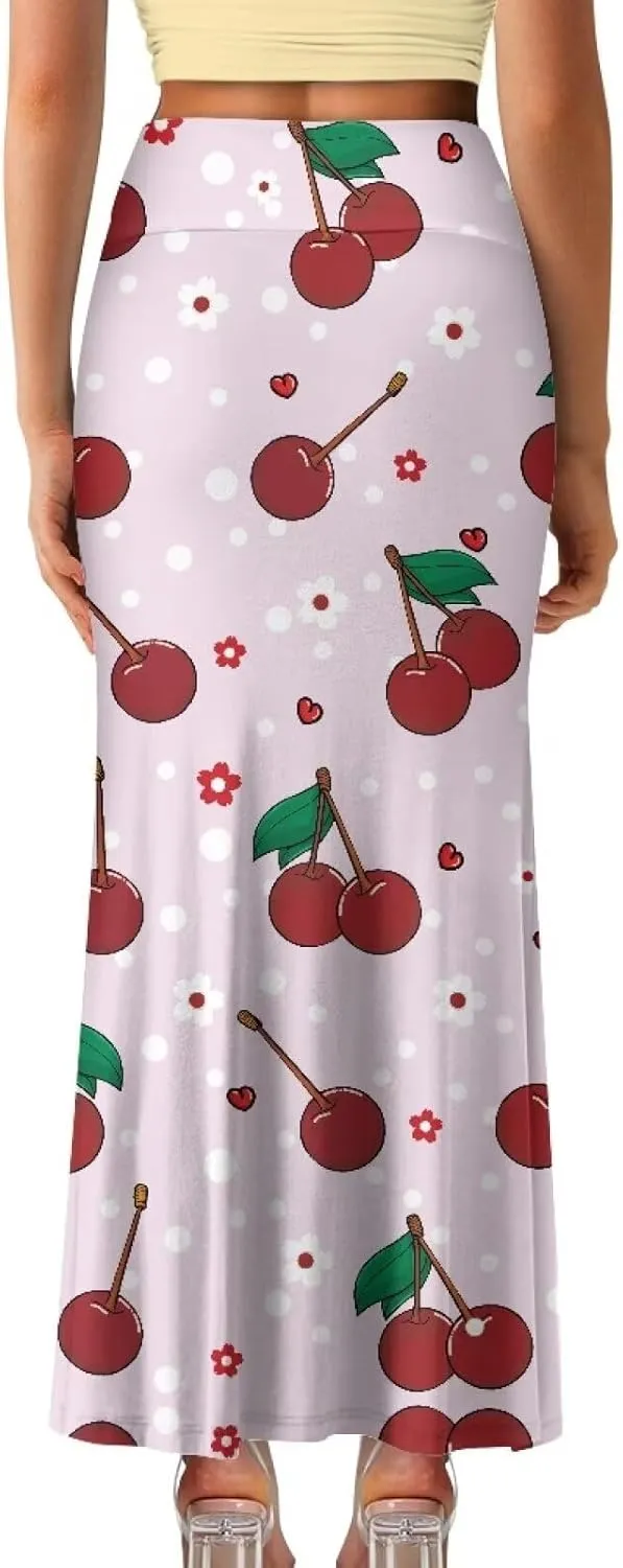 2024 Womens High Waist Maxi Long Skirts Sexy for Ladies Spring Summer Casual Formal Work Skirt Plus Size S-2XL