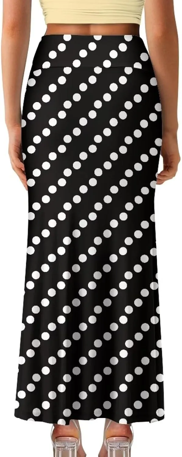 2024 Womens High Waist Maxi Long Skirts Sexy for Ladies Spring Summer Casual Formal Work Skirt Plus Size S-2XL