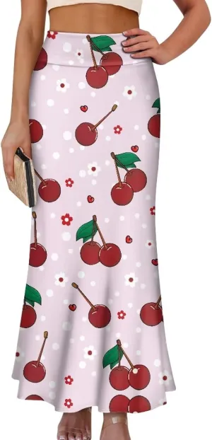 2024 Womens High Waist Maxi Long Skirts Sexy for Ladies Spring Summer Casual Formal Work Skirt Plus Size S-2XL