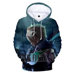 3D Printed Final Fantasy VII Harajuku Hoodie - Hip Hop Sweatshirt
