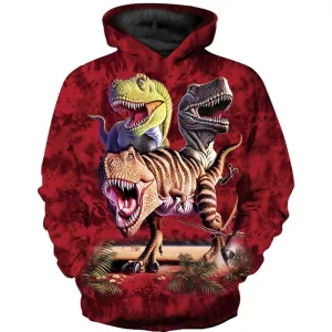 3D Printing  Dinosaur Hoodie - Cool Hooded Sweatshirt Pullover