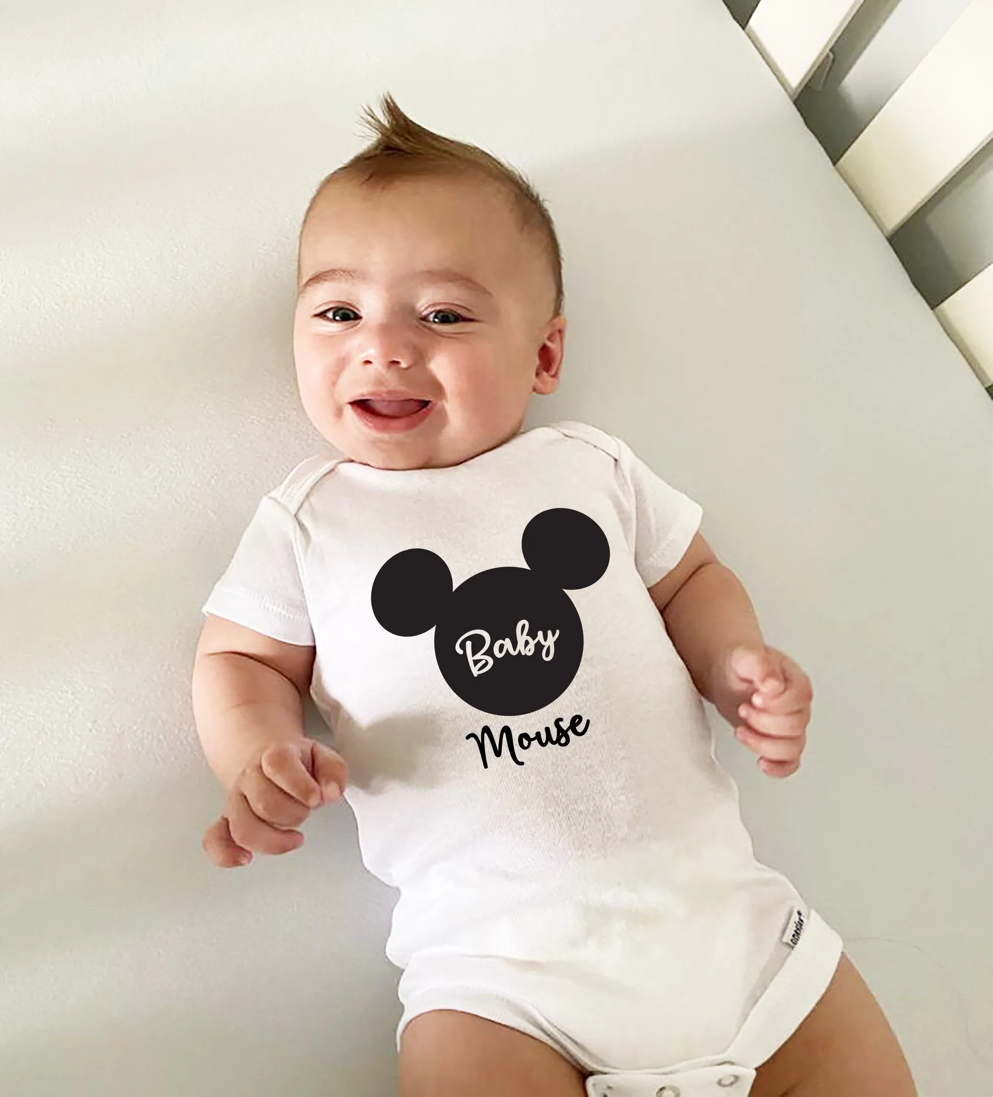 Baby Mickey Mouse -  Infant Onesie - First Time Visit - Family Matching T Shirts