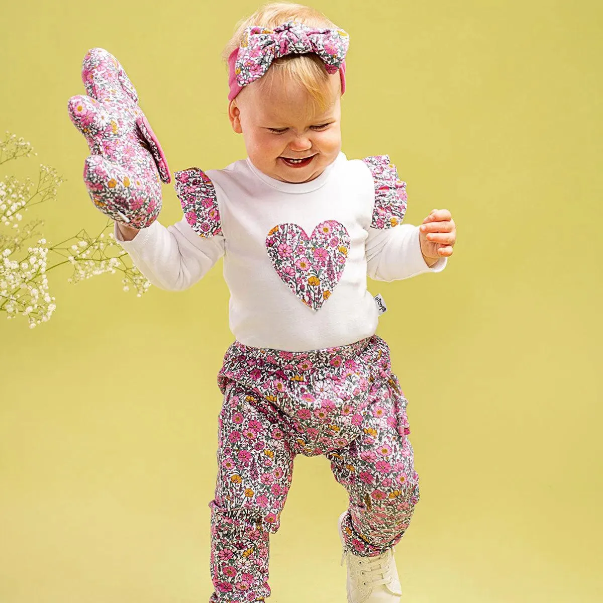 Bamar Nicol Girls cotton trousers with flowers LEA