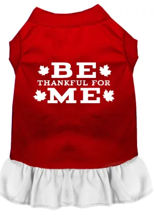 Be Thankful For Me Screen Print Dress Red With White Xl