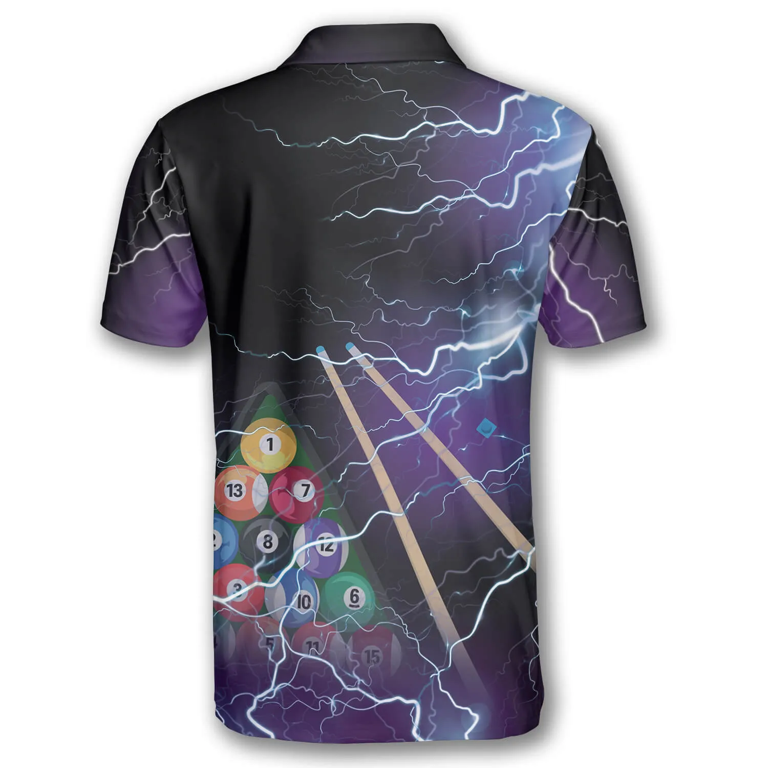 Billiard Pool Balls Thunder Lighting Custom Billiard Shirts for Men, Perfect Gift for Billiard Player