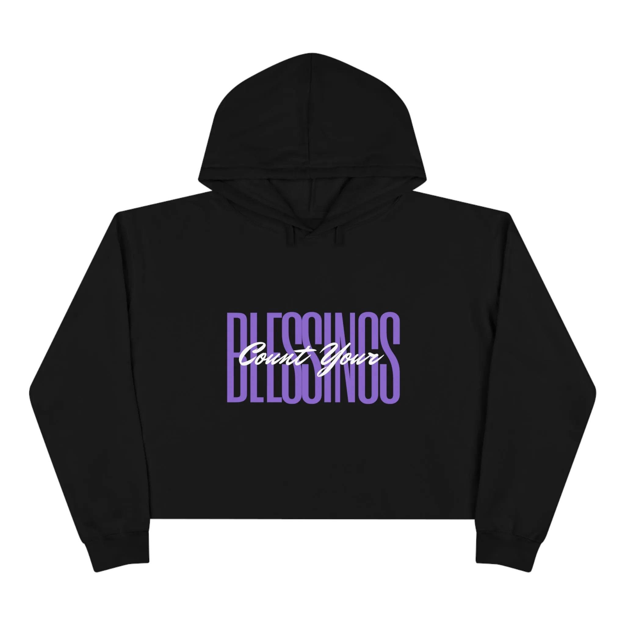 Blessings Crop Hoodie (Black)