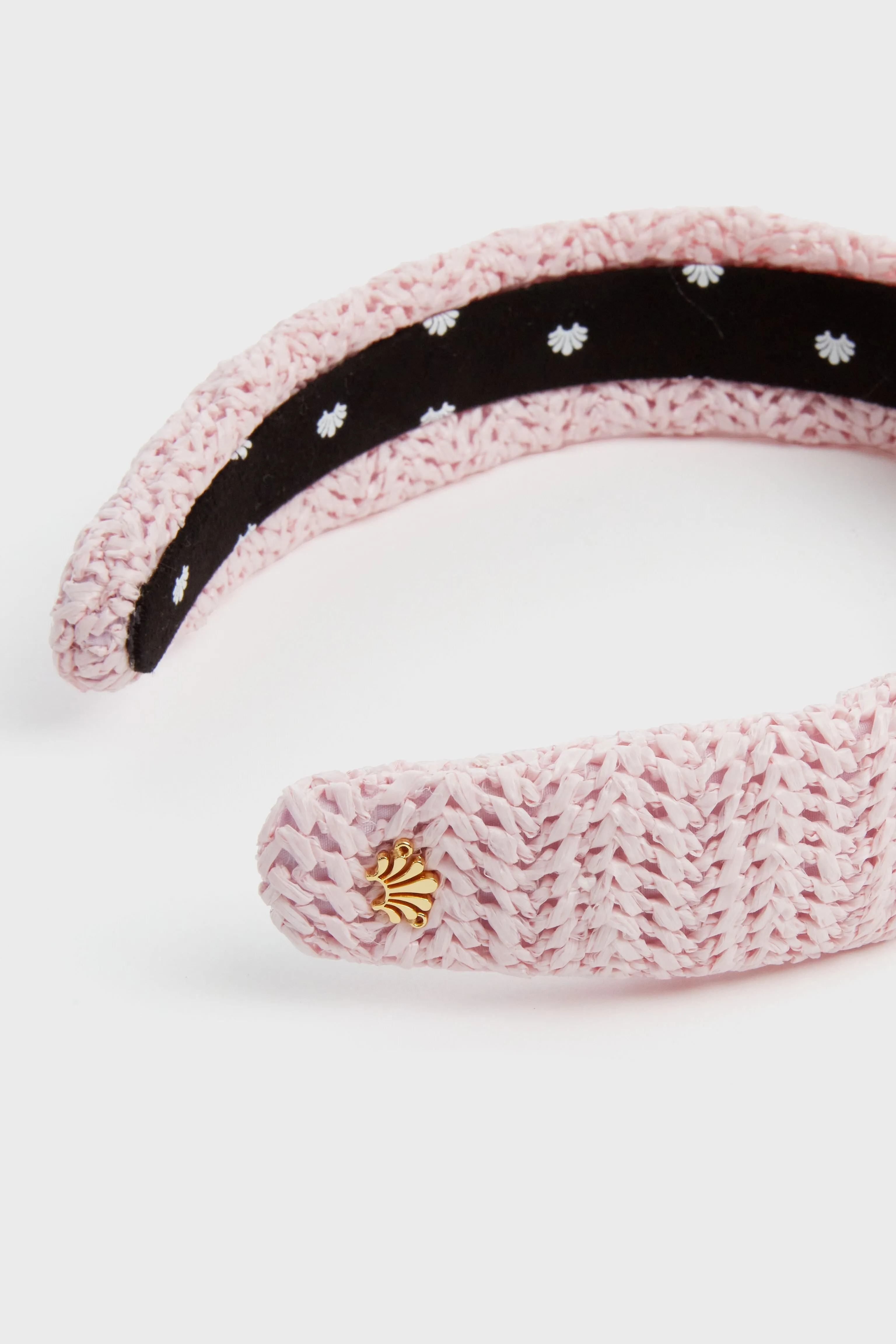 Blush Raffia Slim Knotted Headband