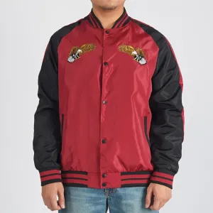 Bobson Japanese Men's Basic Bomber Jacket for Men with Back Print Trendy Fashion High Quality Apparel Comfortable Casual Jacket for Men Regular Fit 131694 (Maroon)