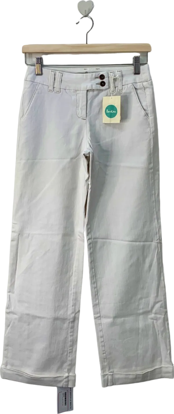 Boden White Cropped Trousers UK 6P