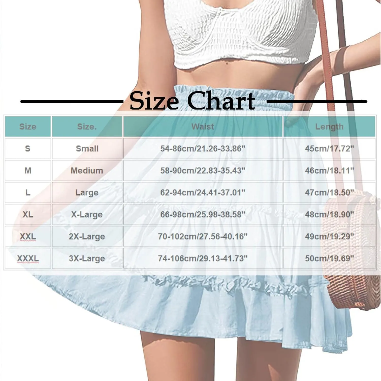 Boho Flowy Midi Skirt for Womens Summer Casual Trendy Elastic Waist Drawstring Beach Short Skirt Tiered Maxi Skirts