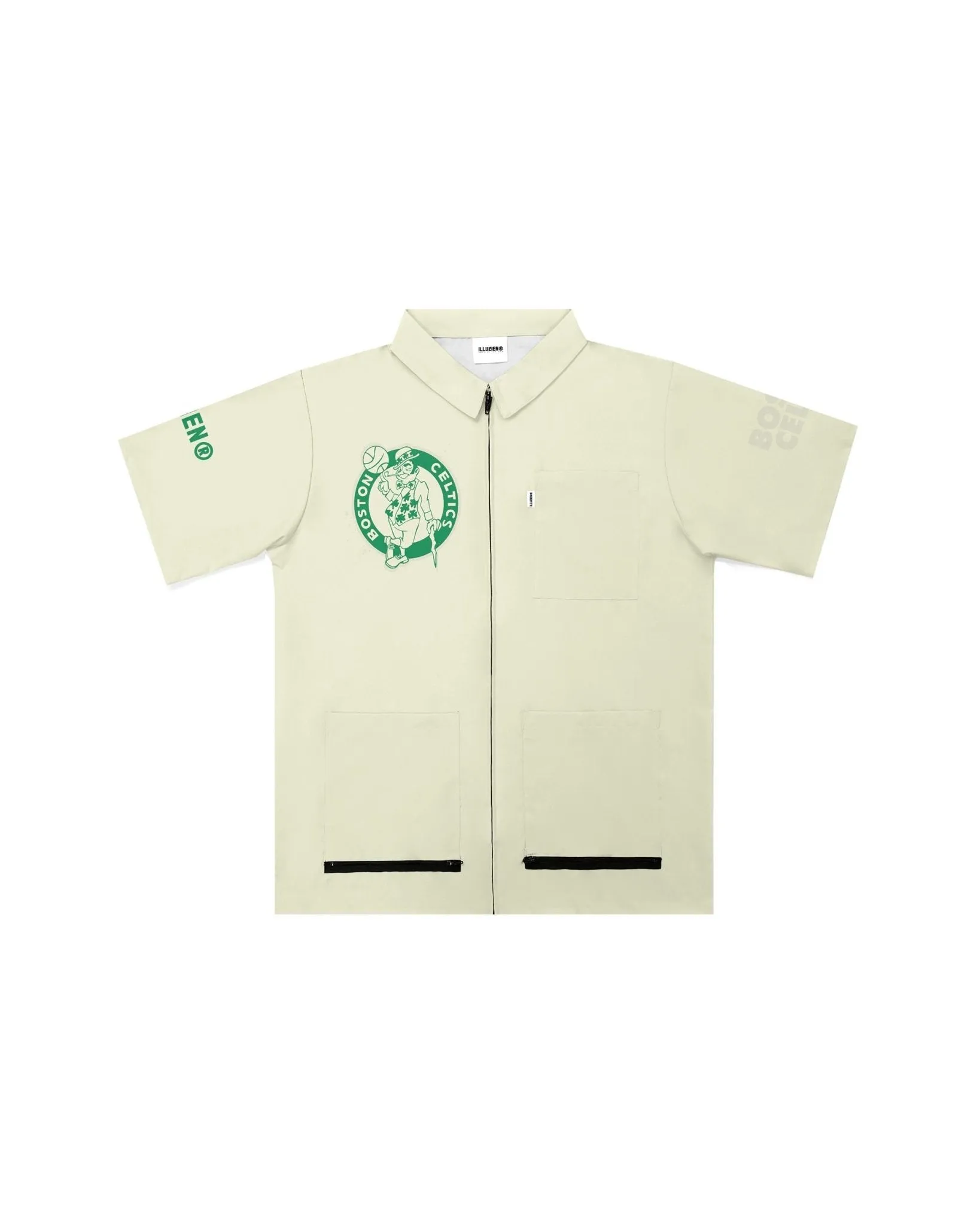 Boston Celtics Tonal Cream Traditional Barber Jacket