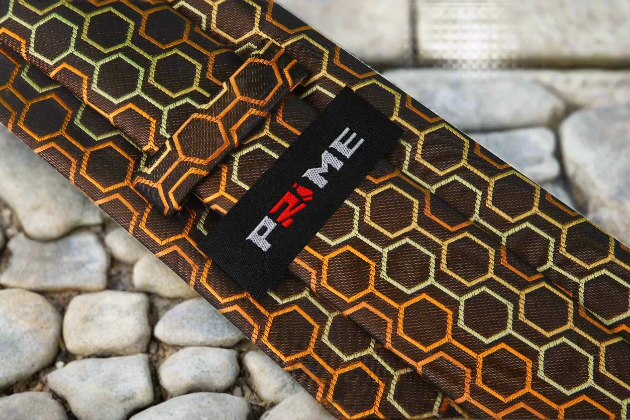 Brown 3D Geometric Necktie