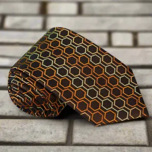 Brown 3D Geometric Necktie