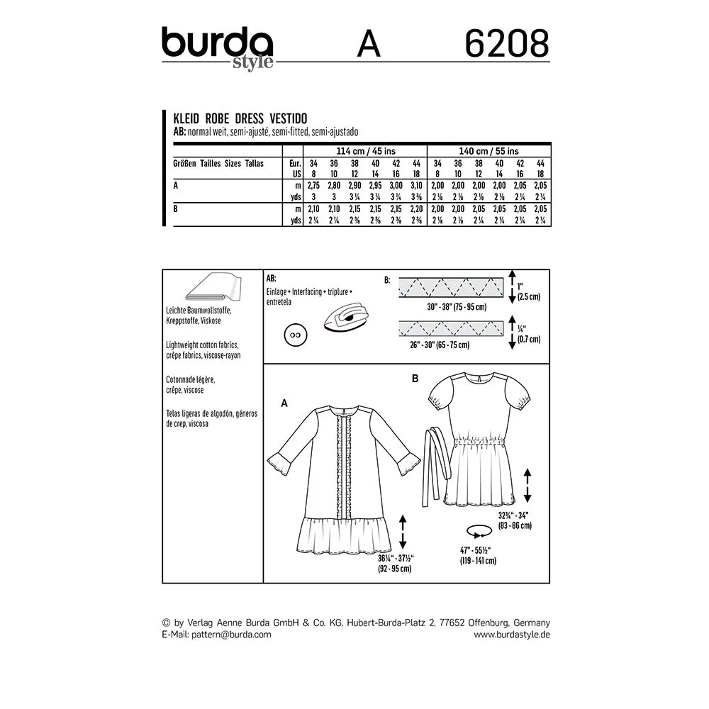 BURDA - 6208 Casual Fit Dress