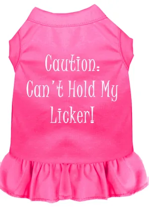 Can't Hold My Licker Screen Print Dress Bright Pink Lg
