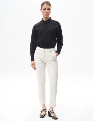 Carrot Cut Basic Trousers Ecru