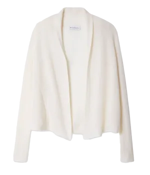 Cashmere Mini Trapeze Cardigan in Soft White