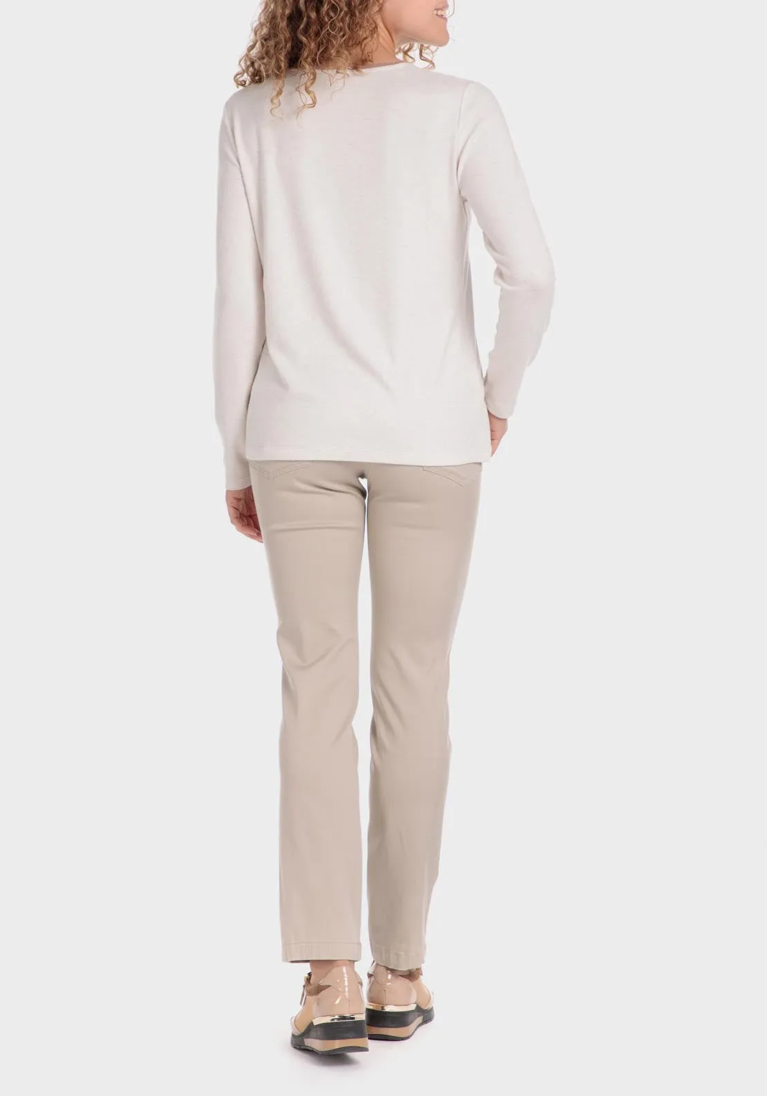 Cotton Trousers With Elastic - Brown