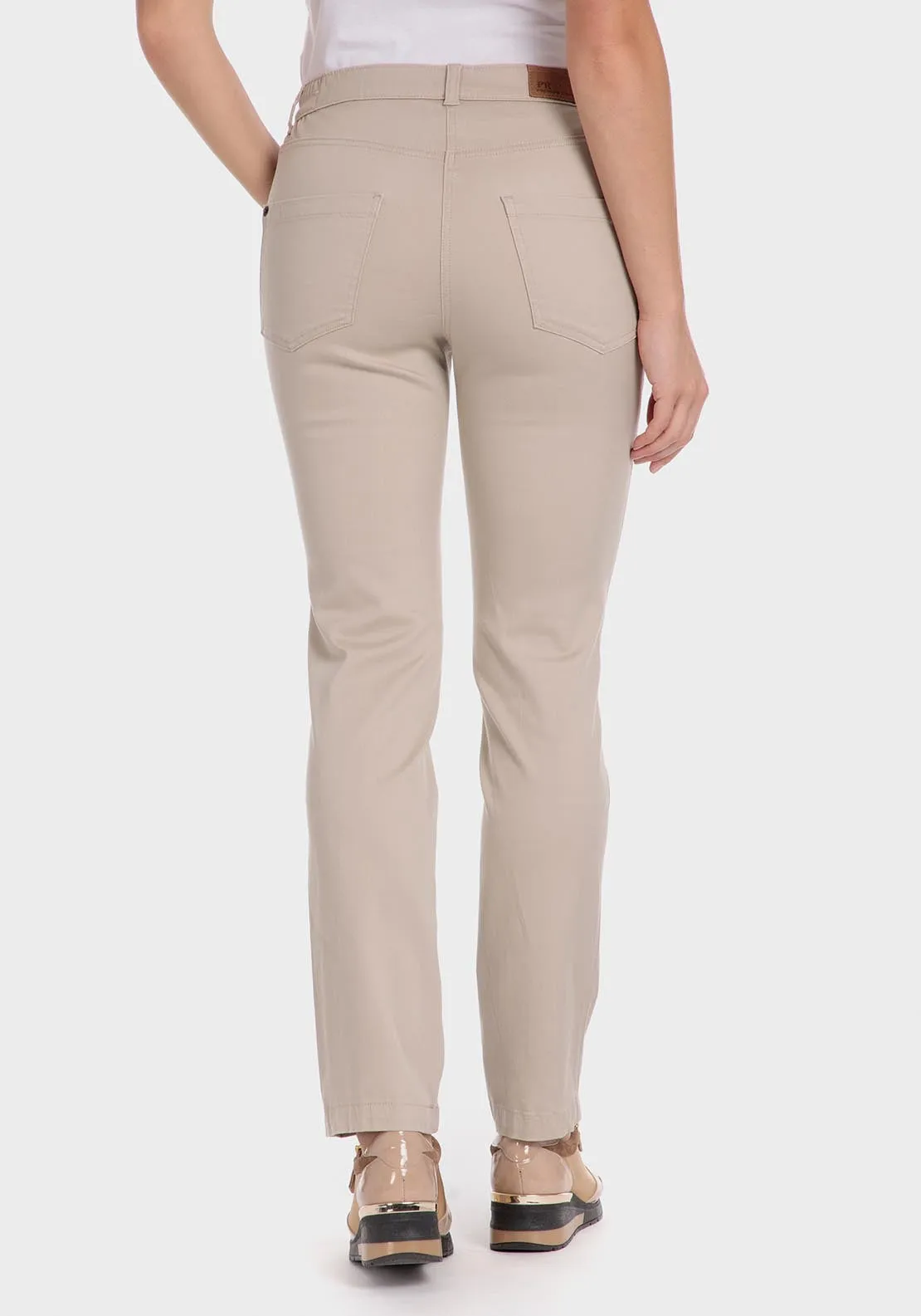 Cotton Trousers With Elastic - Brown