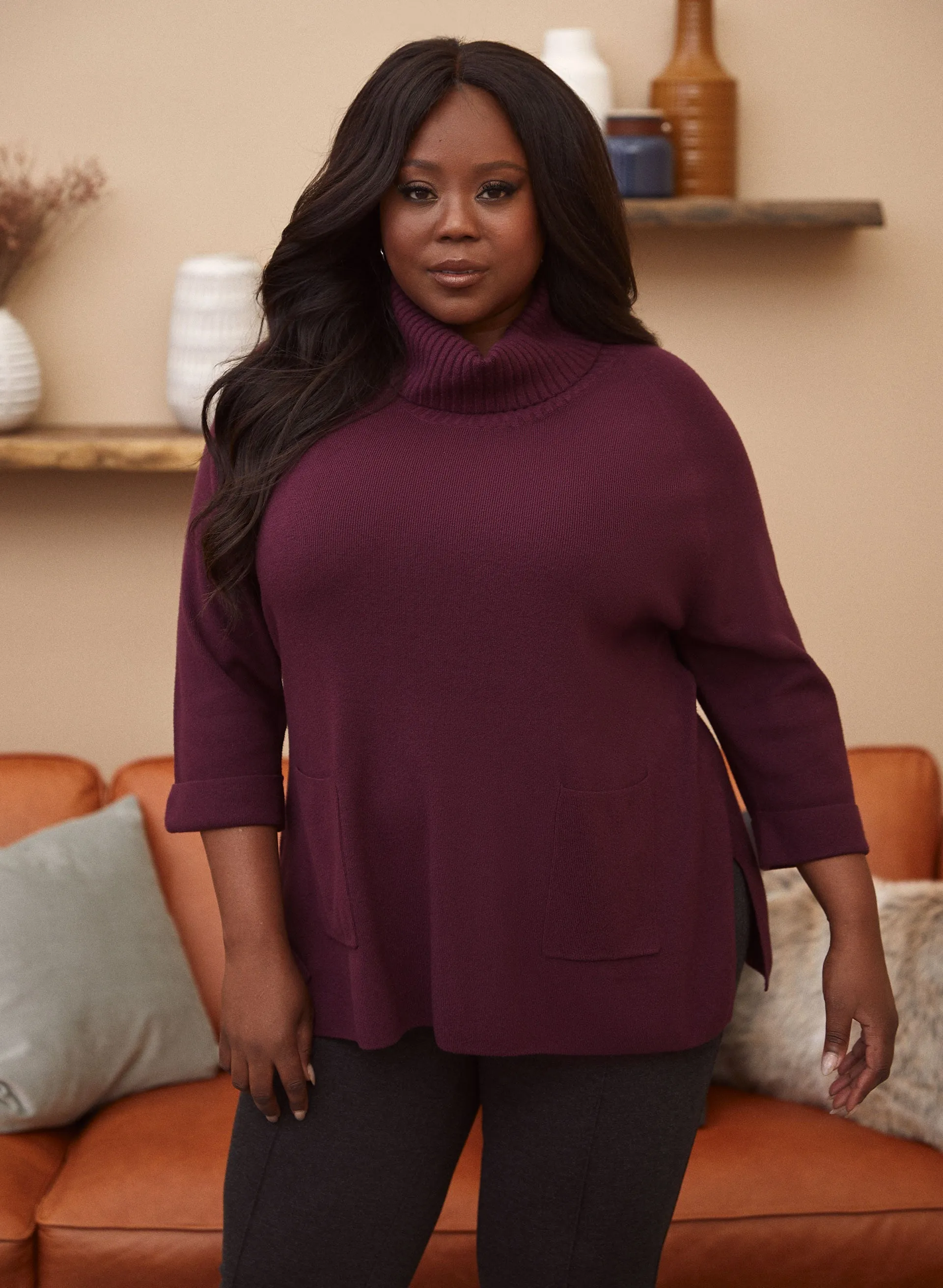 Cowl Neck Tunic Sweater