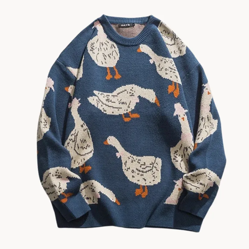 Cozy Goose Print Sweater