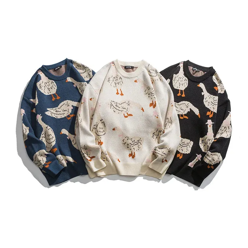 Cozy Goose Print Sweater