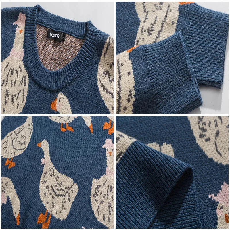 Cozy Goose Print Sweater