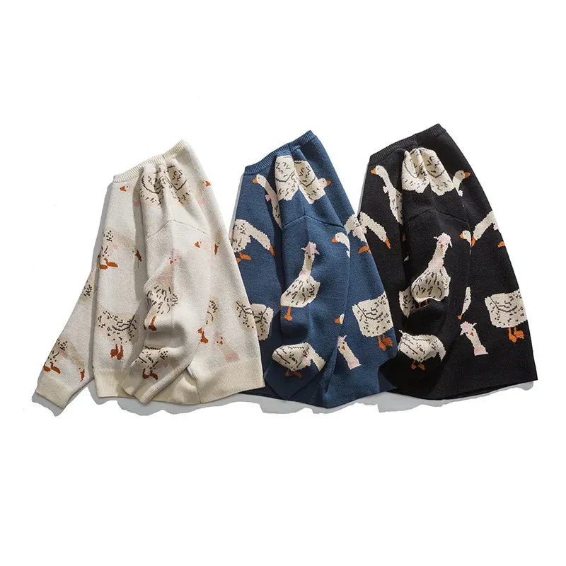 Cozy Goose Print Sweater