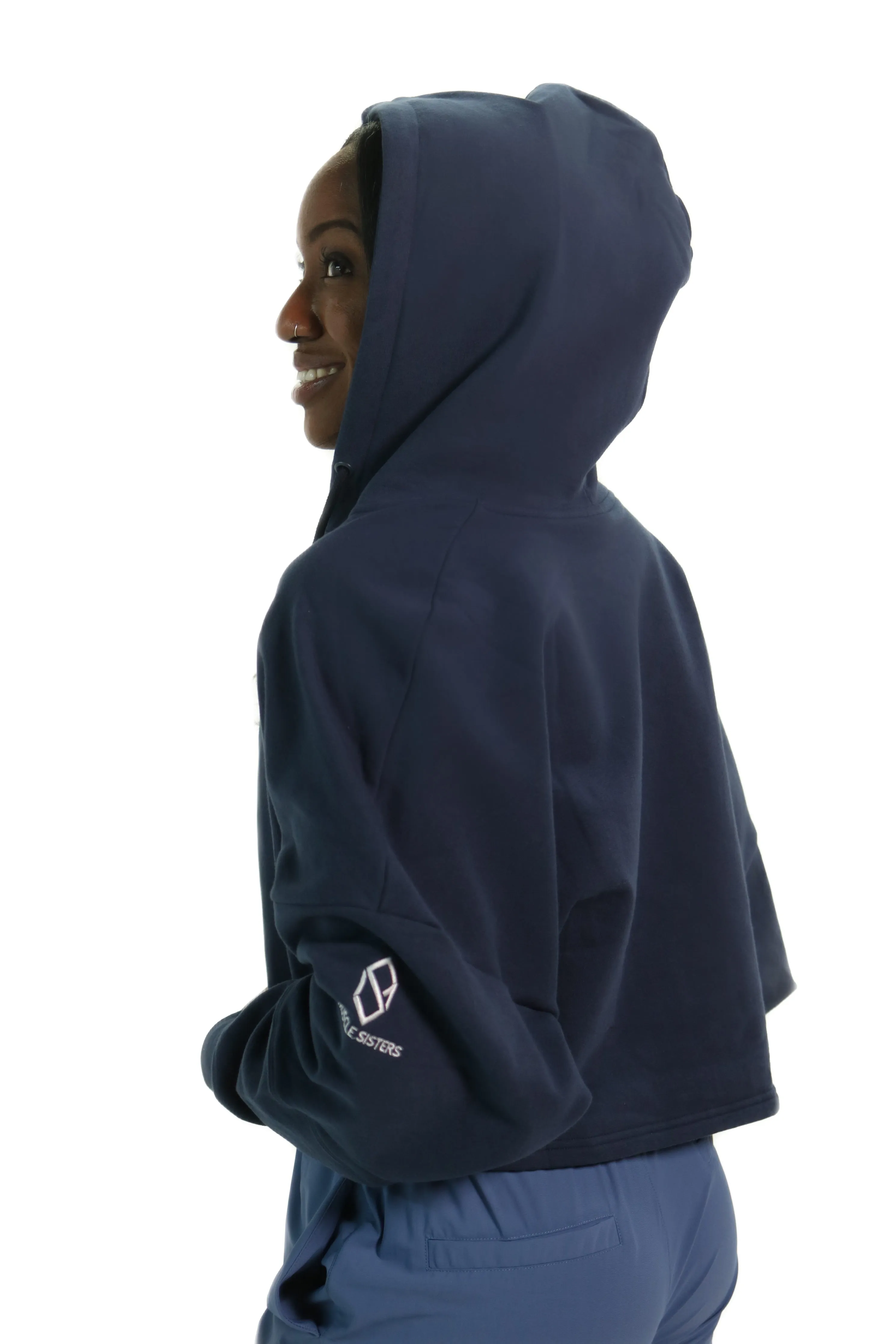 Denim Blue Zipper Up Hoodie