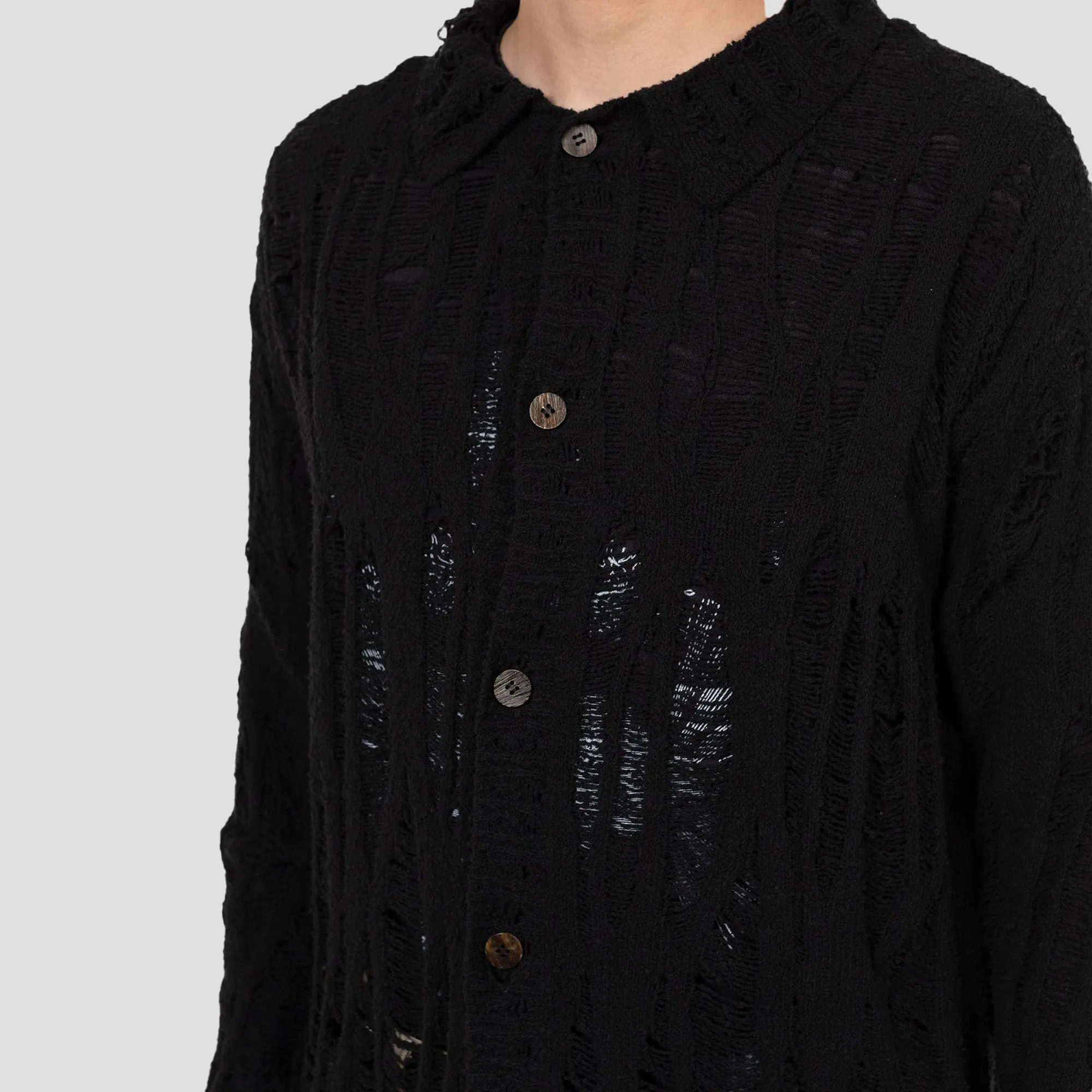 DISTRESSED KNIT CARDIGAN