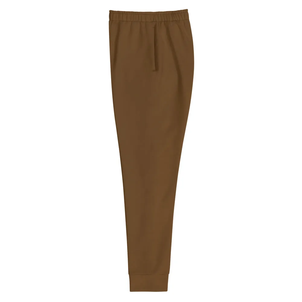 Earth Brown Women's Joggers, Solid Color Premium Slim Fit Soft Sweatpants-Made in EU