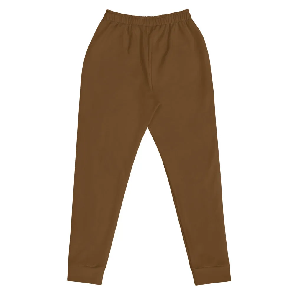 Earth Brown Women's Joggers, Solid Color Premium Slim Fit Soft Sweatpants-Made in EU