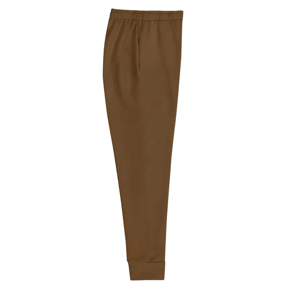 Earth Brown Women's Joggers, Solid Color Premium Slim Fit Soft Sweatpants-Made in EU