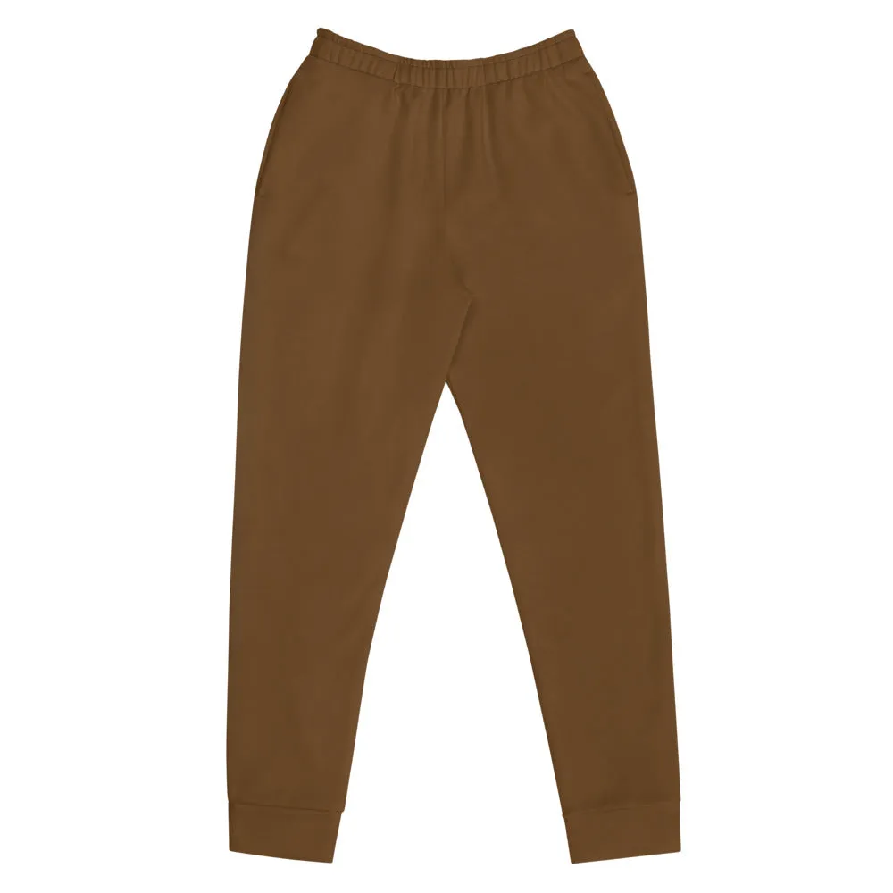 Earth Brown Women's Joggers, Solid Color Premium Slim Fit Soft Sweatpants-Made in EU