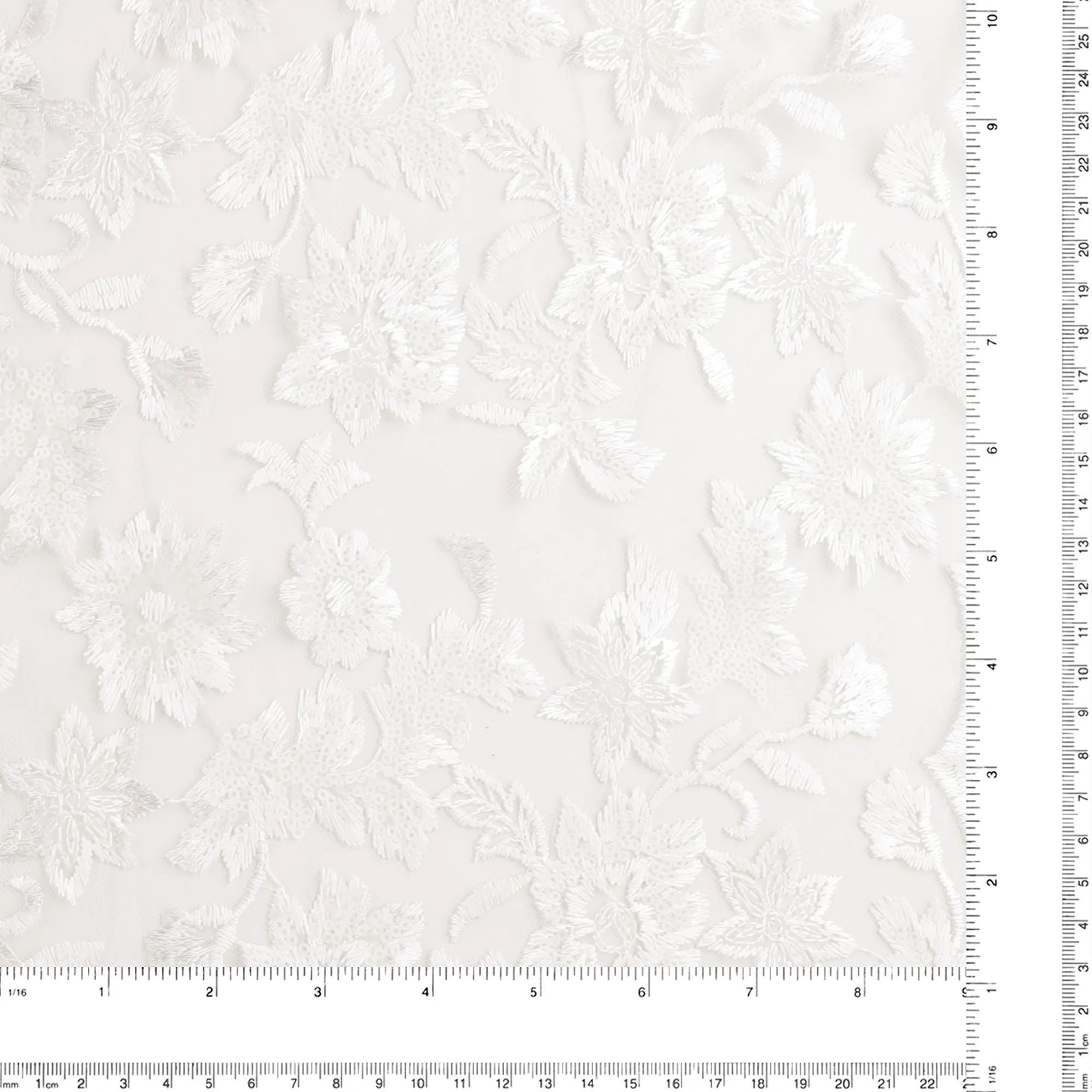 Embroidered Mesh With Sequins - BRIGITTE - 027 - White
