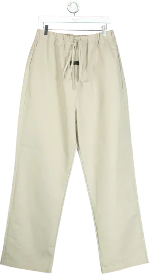Fear of God Essentials Beige Relaxed Cotton Blend Trousers UK L