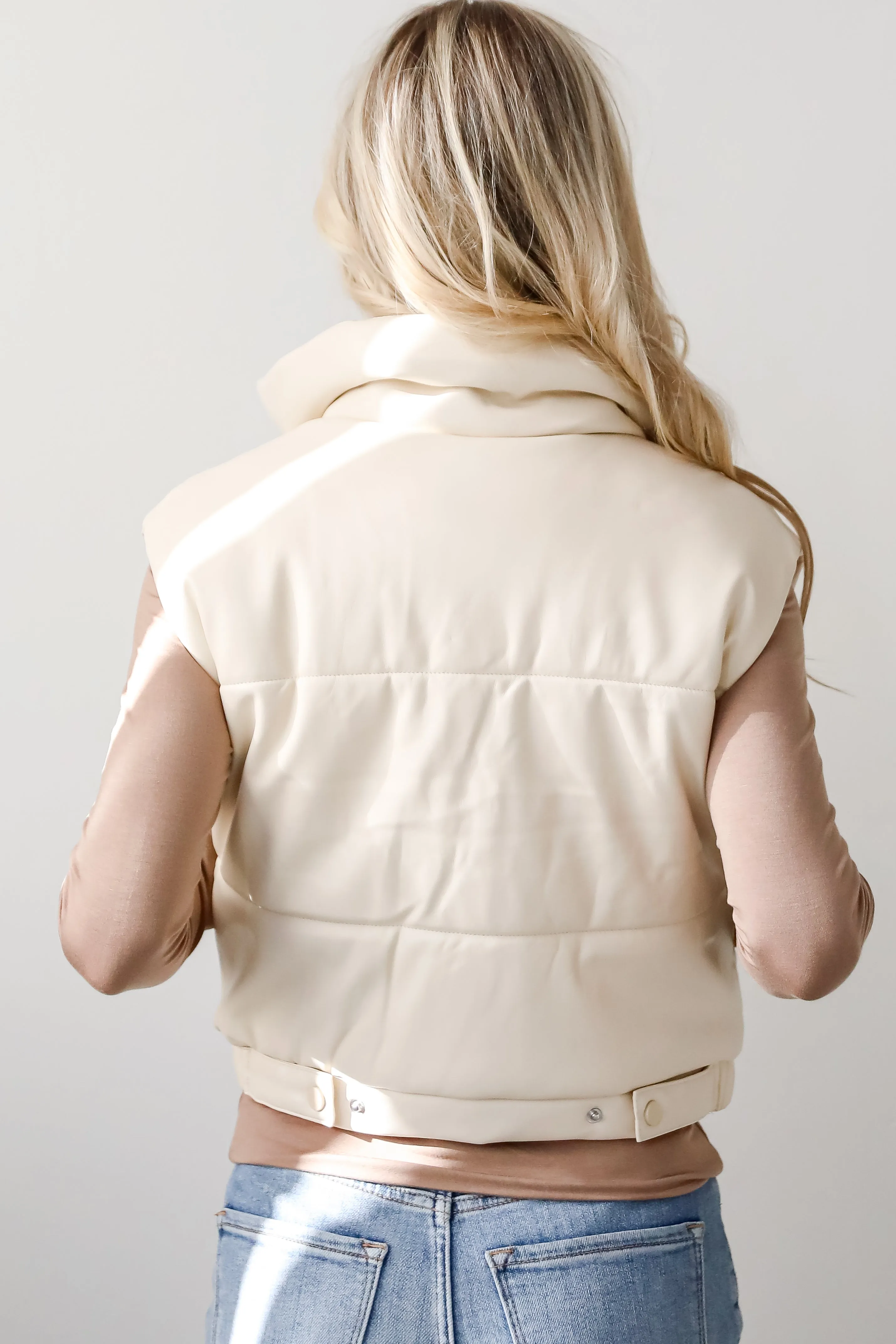 FINAL SALE - Seriously Chic Leather Puffer Vest - DOORBUSTER