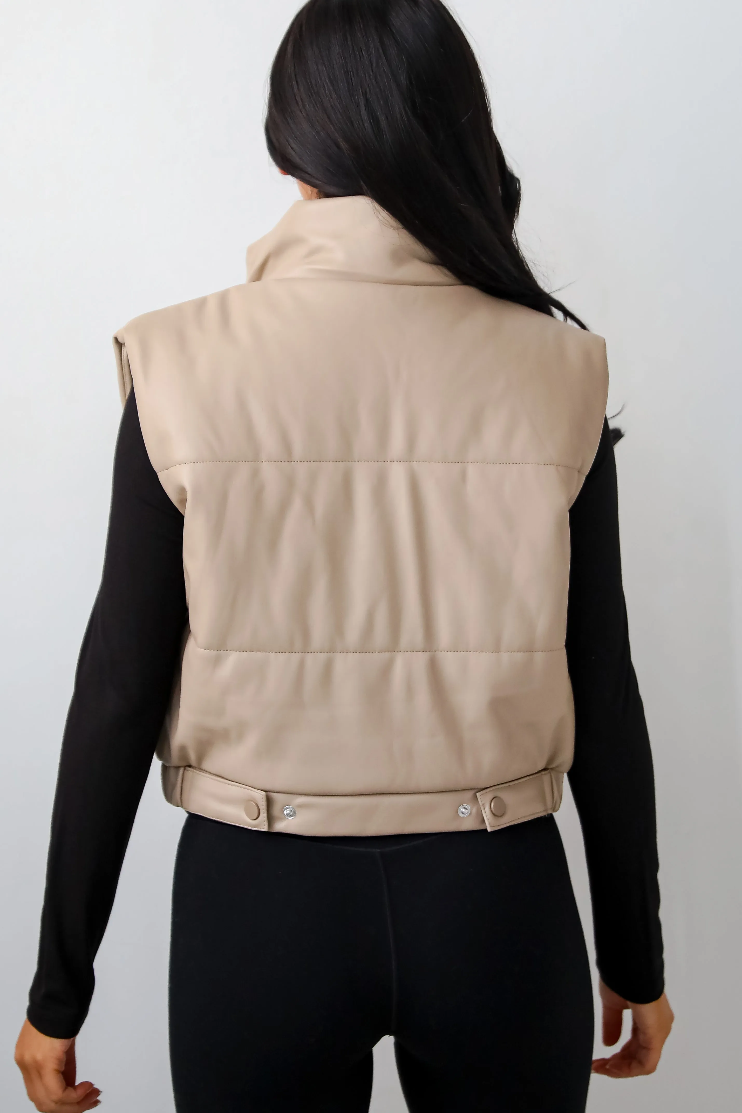 FINAL SALE - Seriously Chic Leather Puffer Vest - DOORBUSTER