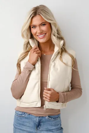 FINAL SALE - Seriously Chic Leather Puffer Vest - DOORBUSTER