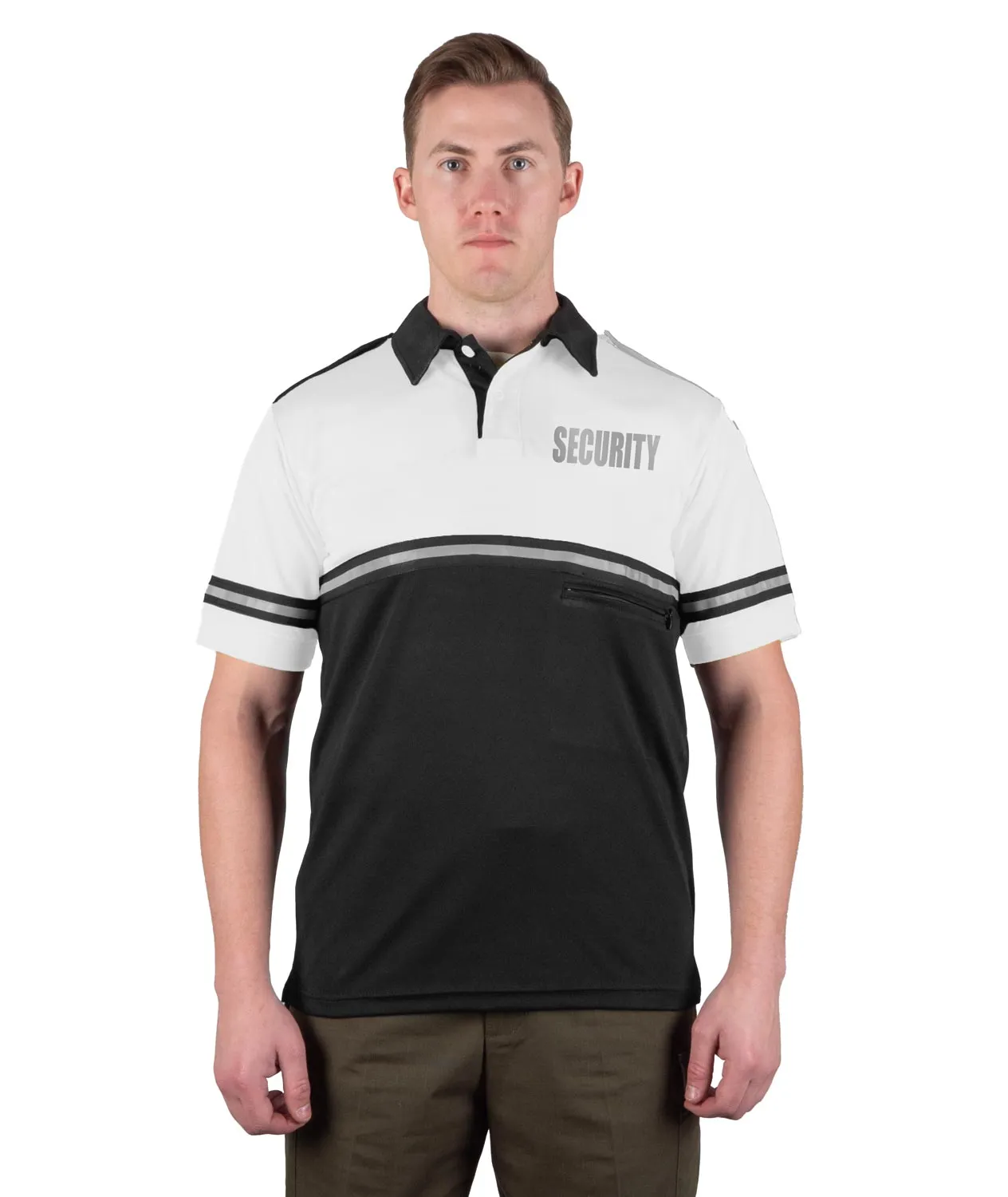 First Class Two Tone Bike Patrol Shirt with Zipper Pocket with Reflective Security ID