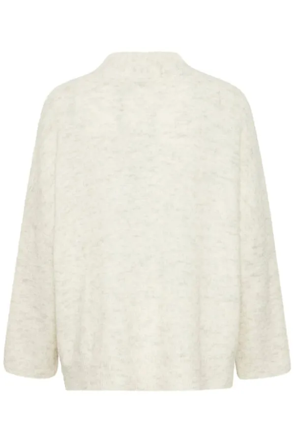 Fransa V Neck Slouchy Jumper Beige Melange