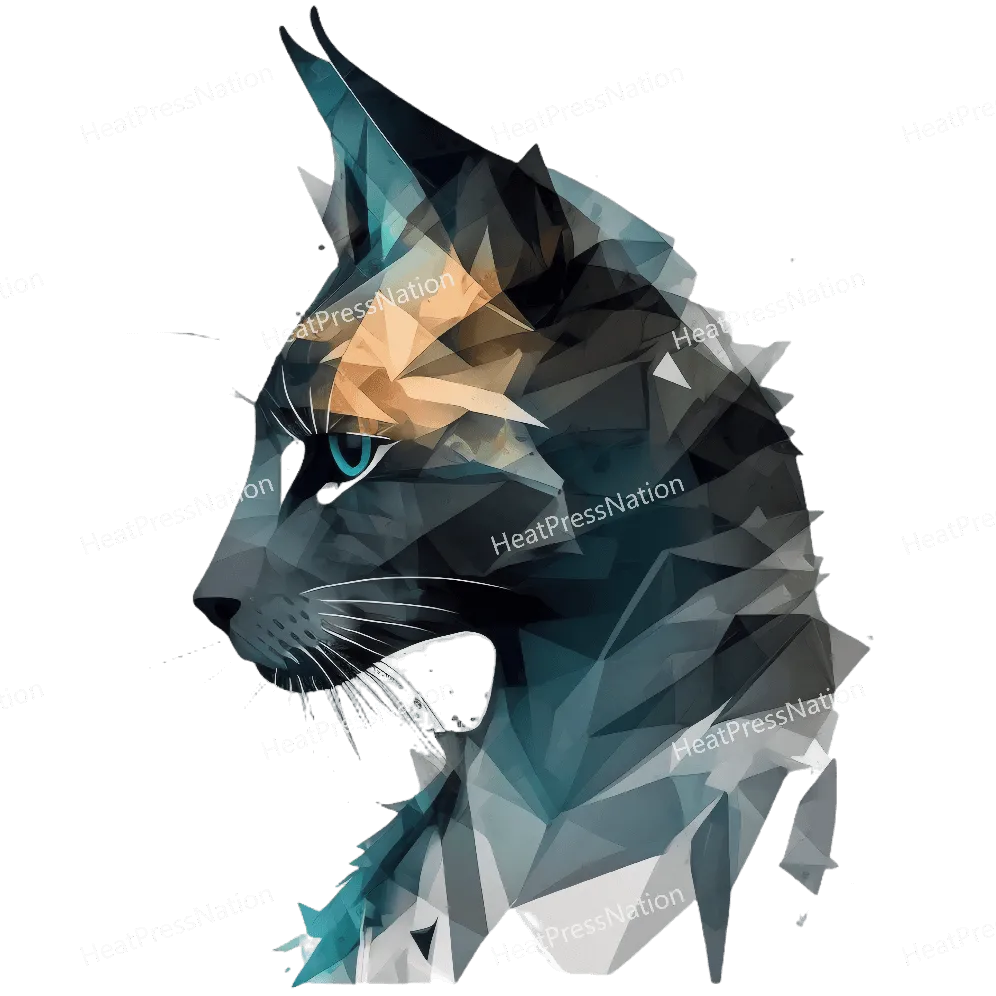Geometric Dark Cat Design