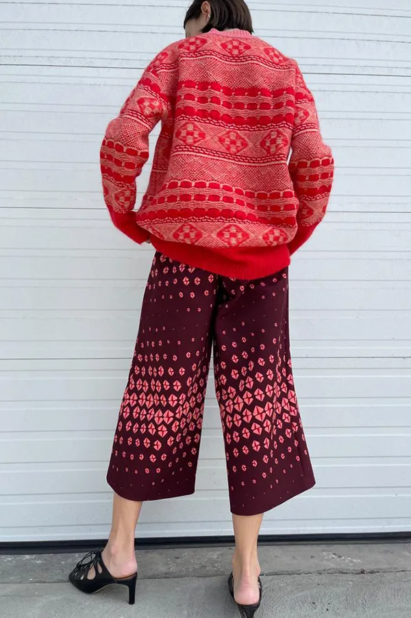 Graphic Knit Sweater in Geranium (Sold Out)