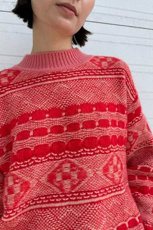 Graphic Knit Sweater in Geranium (Sold Out)
