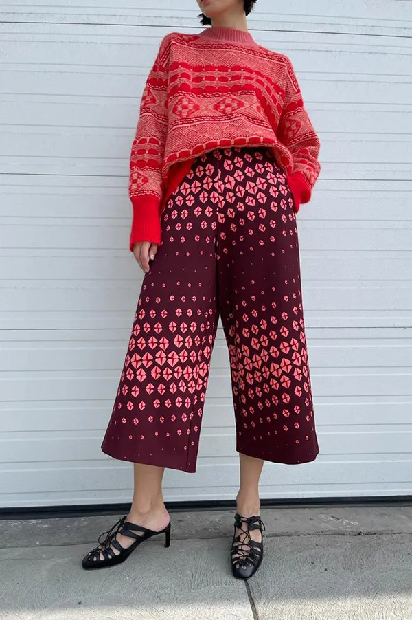 Graphic Knit Sweater in Geranium (Sold Out)